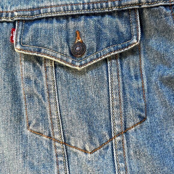 Vtg 1990s Levi's 70507 Blue Denim Jean Trucker Jacket XL - Picture 3 of 12